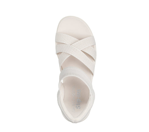 Sandale sport, dama, SKECHERS SLIP-INS ARYA COOLING OFF 163524-OFWT alb, textil